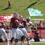 Nate Sudfeld drops back to pass against Bowling Green. (Photo by ISL's Collin O'Connor.)